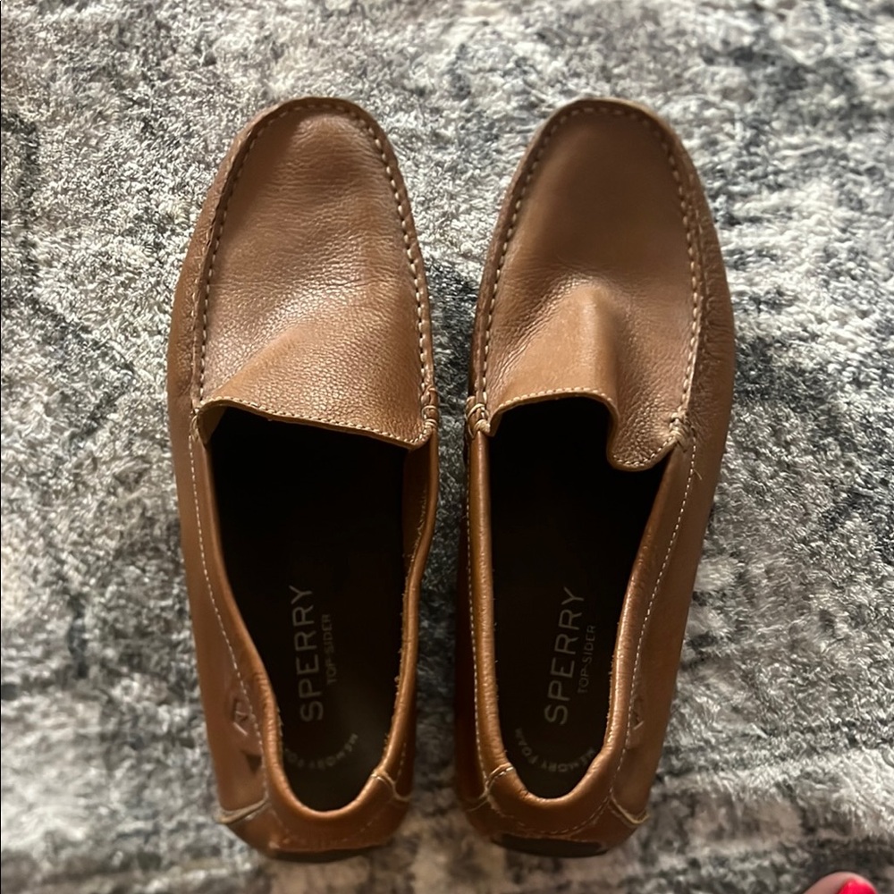 Sperry Brown Leather Slip-On Loafers